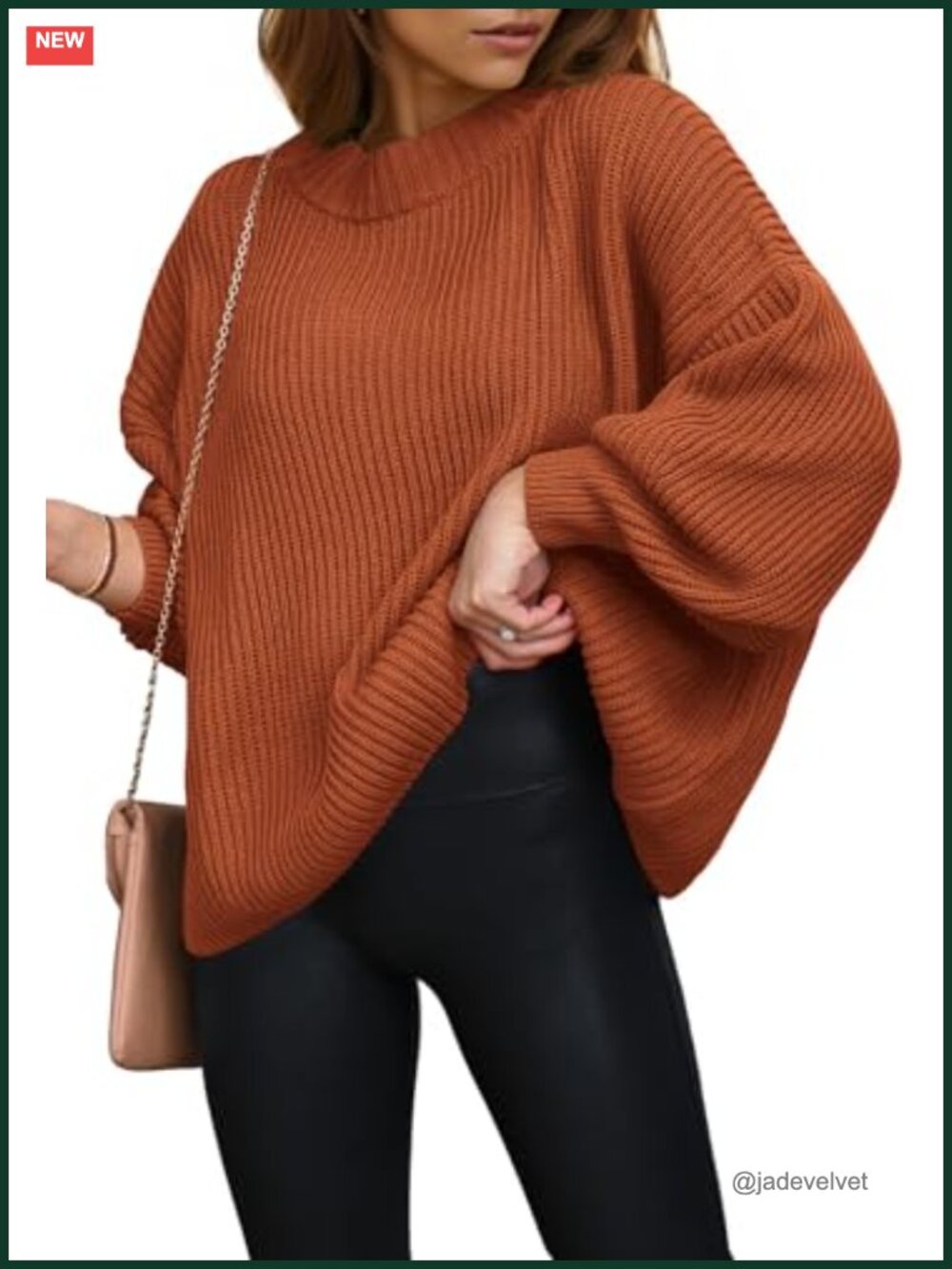 Oversized Chunky Knit Crewneck Pullover Sweater Long Sleeve Loose Fit